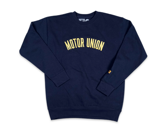 EMBROIDERED COLLEGE CREW NAVY